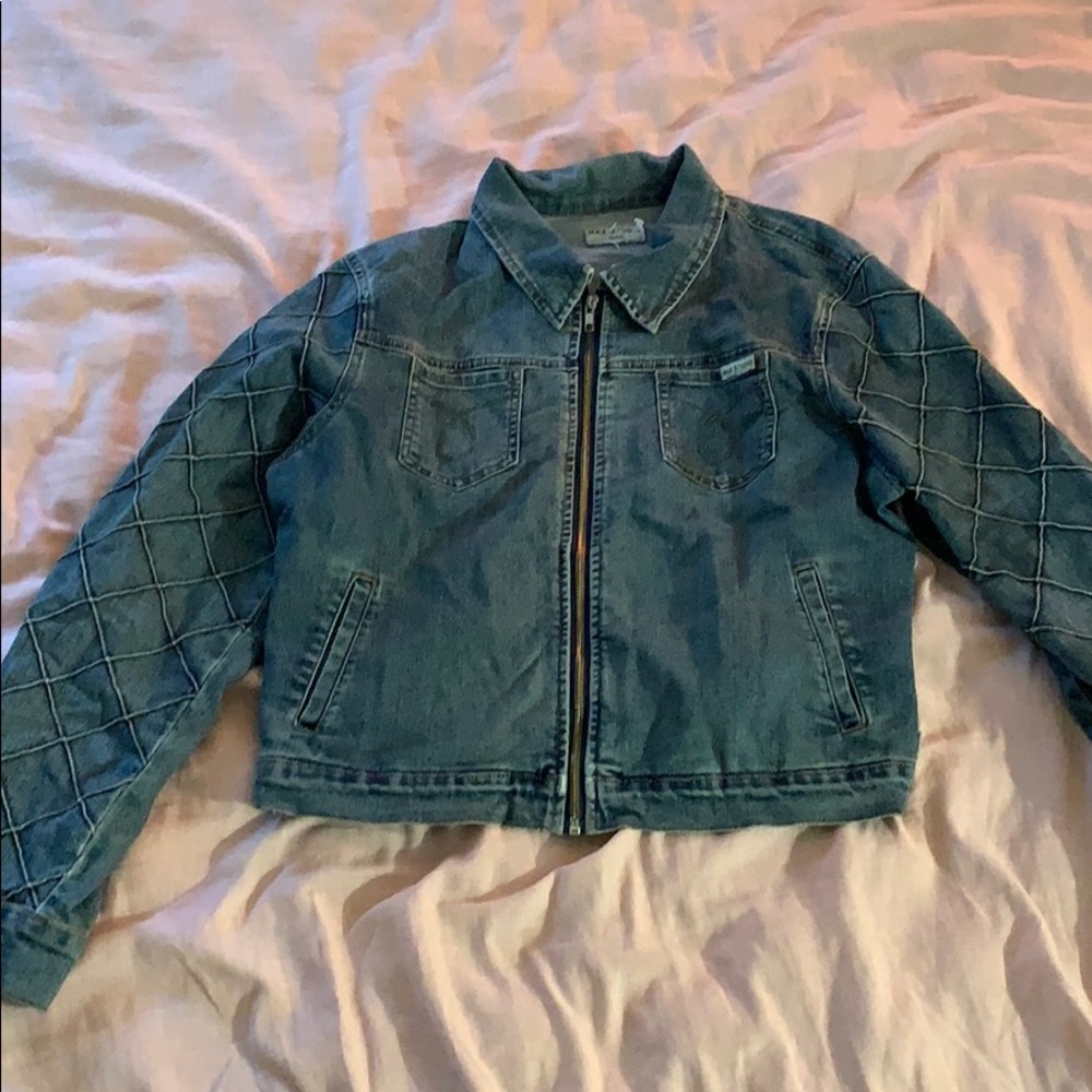 Jean Jacket with Patterned sleeve